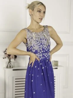 Feather Belted Maxi Dress, Blue Floral -Miha Dresses Shop Y81128 BlueFloral 5 80f387ee 3602 4955 9764 5b072810cc09